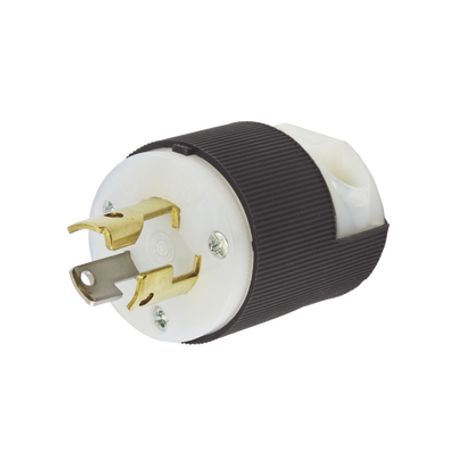 clavija industrial con bloqueo de media vuelta  15 a 125 v ca  2 polos 3 hilos  color blanco y negro  nema l515p