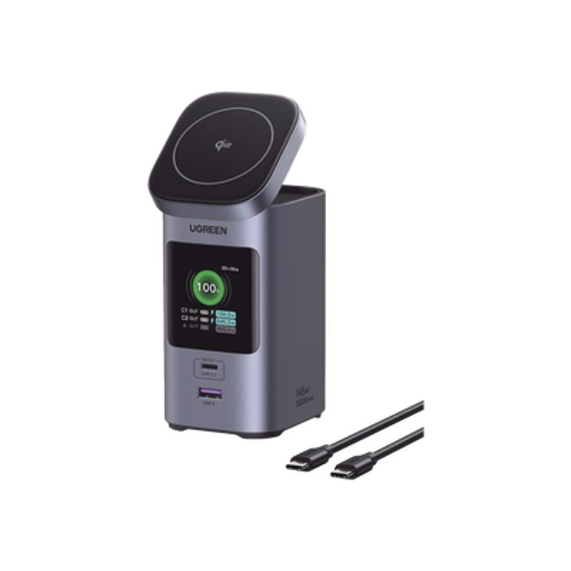 Power Bank De 25000mah  3 Salidas 145w Max.  Usba  2 Usbc  Qi2   Pd 3.0 Qc3.0  Fcp  Scp  Pantalla Inteligente  Carcasa Ignifuga 