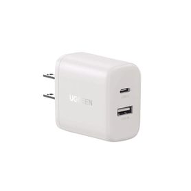 cargador 2 en 1 ugreen carga rápida 20w blanco usb c usb a