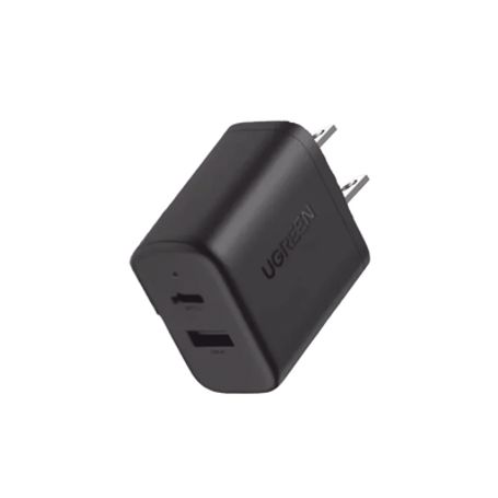 cargador rápido de 2 puertos 20w negro