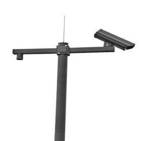 poste seccionado de 6 metros  especializado para la instalación de videovigilancia  incluye base de cimentación y brazo para cá