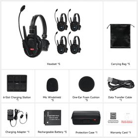 kit de 5 intercomunicador inalámbrico txtalk pro  antenas externas  rango 500m  hasta 13 unidades conectadas  auricular monoaur