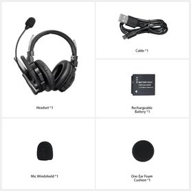 diadema de comunicación inalámbrica binaural  cancelación de ruido ia  comunicación distancia 500m  bluetooth  bateria 1050mah 