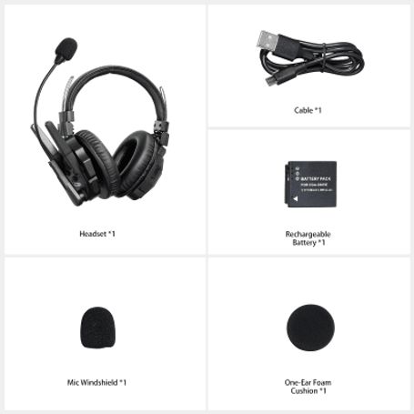 Diadema De Comunicación Inalámbrica Binaural / Cancelación De Ruido Ia / Comunicación Distancia 500m / Bluetooth / Bateria 1050m