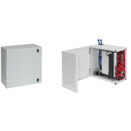 gabinete de montaje en pared lbox 1219 x 610 x 313 mm de acero 12 ur color gris