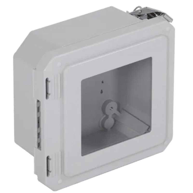 Caja Impermeable De Fibra De Vidrio 6.77 (17.19cm) Alto X 6.77 (17.19cm) Ancho X 4.06 (10.31cm) Profundidad Con Ventanilla Lista Caja Impermeable De Fibra De Vidrio 6.77 (17.19cm) Alto X 6.77 (17.19cm) Ancho X 4.06 (10.31cm) Profundidad Con Ventanilla Lista