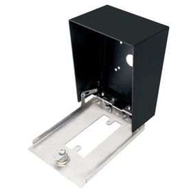 gabinete para montaje en poste enforcer  carcasa de acero con pintura en polvo  placa frontal de acero inoxidable con bisagra  
