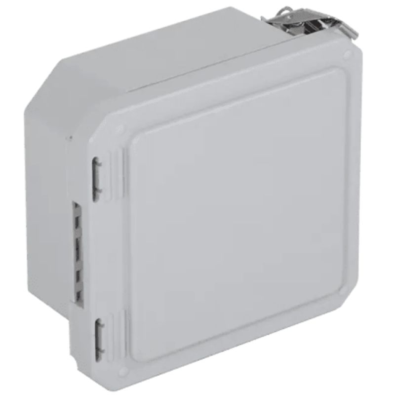 Caja Impermeable De Fibra De Vidrio 6.77 (17.19cm) Alto X 6.77 (17.19cm) Ancho X 4.06 (10.31cm) Sin Ventanilla Listado Ul/cul He