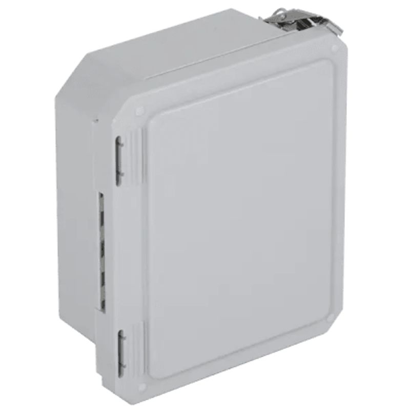 Caja Impermeable De Fibra De Vidrio 8.77 (22.27cm) Alto X 6.77 (17.19cm) Ancho X 4.06 (10.31cm) Sin Ventanilla Listado Ul/cul He