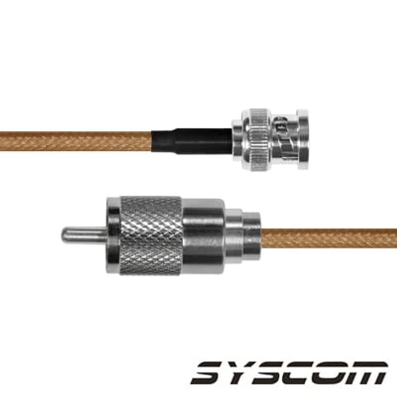 (1 Pza) Jumper Con Cable Rg142 Conectores Bnc Macho/uhf (pl259) Macho.