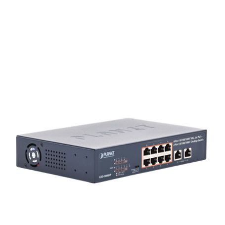 Switch De Escritorio No Administrable / 8 Puertos 10/100/1000t Poe 802.3at / 2 Puertos Uplink 10/100/1000t / Presupuesto Poe 120