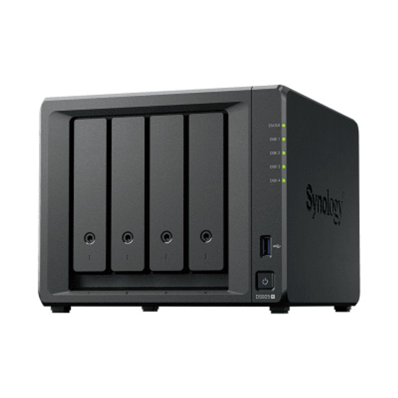 Nas Diskstation Ds925  4 Bahias  Expandible A 9 Bahias  2 Puertos 2.5gbe  2 Ranuras M.2 Nvme  Amd Ryzen V1500b  4 Gb Ddr4 Ecc  H