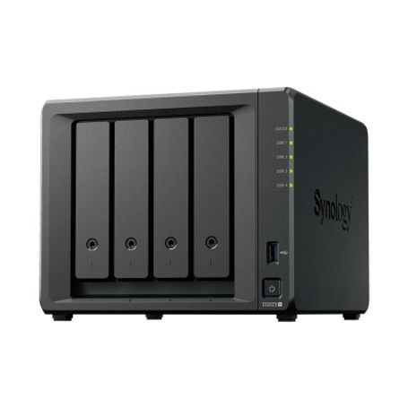 nas diskstation ds925  4 bahias  expandible a 9 bahias  2 puertos 25gbe  2 ranuras m2 nvme  amd ryzen v1500b  4 gb ddr4 ecc  ha
