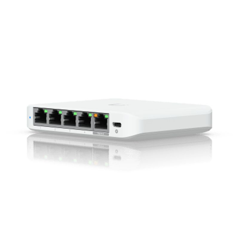 Usw Flex Mini 2.5g Switch De 5 Puertos 2.5g Compacto Para Escritorio Se Puede Energizar Por Poe O Con Un Adaptador Tipo Usbc