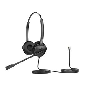 diadema binaural con audio hd y brazo ajustable de 260° conexión rj9 y sonido de alta definición