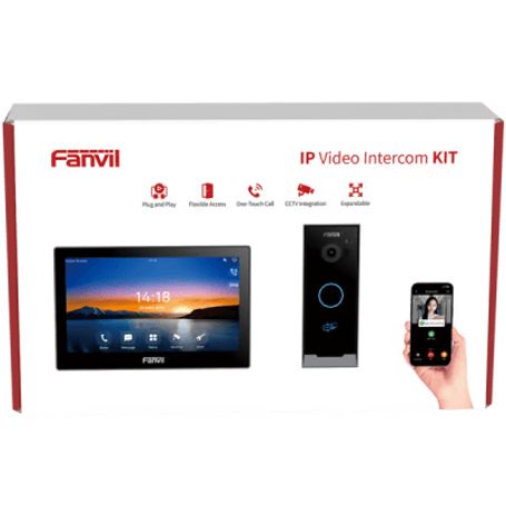 kit videoportero ip fanvil vik01 estación interior sip i504w  frente de calle i60 llamadas hd desbloqueo remoto app fanvil link