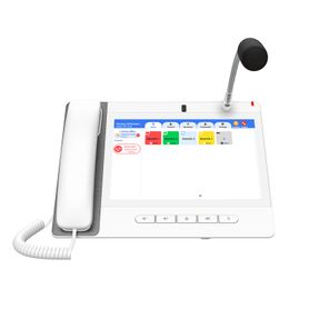 teléfono ip color blanco android 90 empresarial para voceo 20 lineas sip pantalla táctil wifi y bluetooth poe voceo musica por 