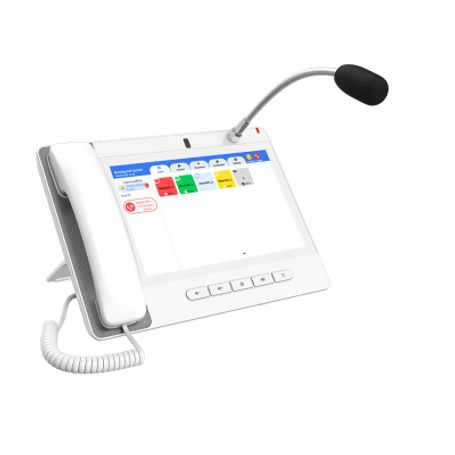 Teléfono Ip Color Blanco Android 9.0 Empresarial Para Voceo 20 Lineas Sip Pantalla Táctil Wifi Y Bluetooth Poe Voceo/ Musica Por