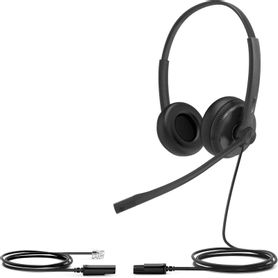 diadema alámbrica yhs34 dual de yealink qd a rj9 con almohadillas de cuero243798