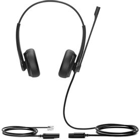 diadema alámbrica yhs34 dual de yealink qd a rj9 con almohadillas de cuero243798