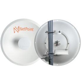 doble antena direccional de alto rendimiento  diámetro  de 396 cm  4972 ghz  ganancia 27 dbi  slant de 45 ° y 90 °   conector n