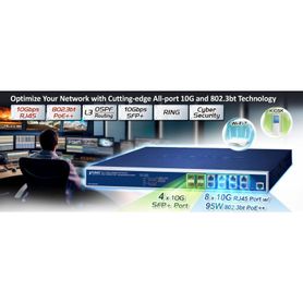 switch administrable capa 3  8 puertos 10gbaset 95w poe  4 puertos 10gbasex sfp  compatible con ieee 8023bt  presupuesto poe de