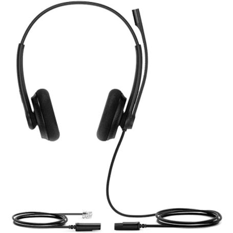 Diadema Alámbrica Yhs34 Dual De Yealink Qd A Rj9 Con Almohadillas De Esponja