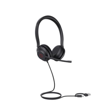 Diadema Alámbrica Uh35 Dual De Yealink Usbc/a Compatible Con Teléfonos Ip Yealink Y Computadoras