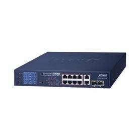 switch poe  distancia 250 metros  8 puertos  2 combo tpsfp gigabit y pantalla lcd para monitoreo