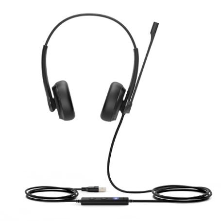 Diadema Alámbrica Uh34 Dual De Yealink Usb Compatible Con Teléfonos Ip Y Computadoras.