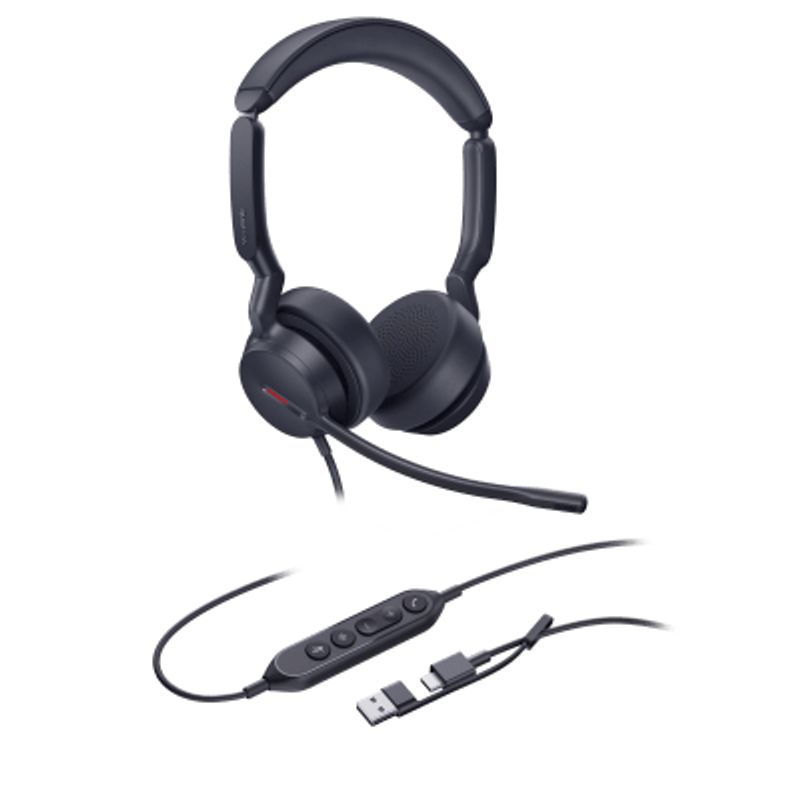 Diadema Alámbrica Uh44 Dual Uc De Yealink Con Conectividad Usbc/a Y Amplia Compatibilidad 