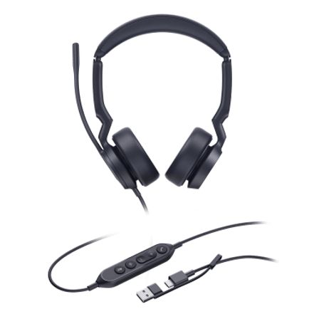 Diadema Alámbrica Uh44 Dual Uc De Yealink Con Conectividad Usbc/a Y Amplia Compatibilidad 