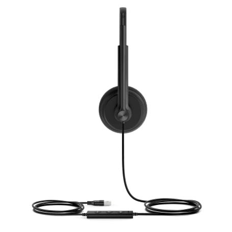 Diadema Usb Yealink Uh34 Lite Dual Con Almohadillas De Esponja Y Compatibilidad Uc Multiplataforma