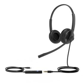 diadema alámbrica uh34 mono usb  35mm teams de yealink con almohadillas de cuero