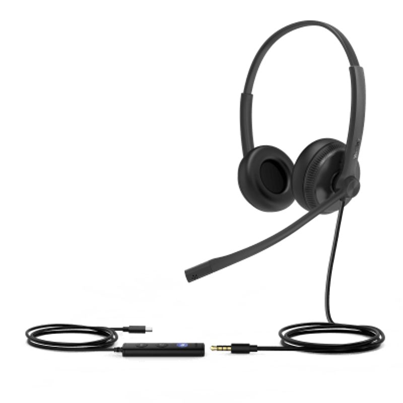 Diadema Alámbrica Uh34 Mono Usb / 3.5mm Teams De Yealink Con Almohadillas De Cuero