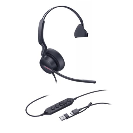 Diadema Alámbrica Yealink Uh46 Mono Usbc/a Certificada Con Microsoft Teams