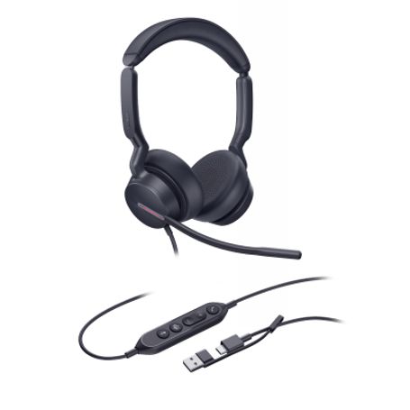 Diadema Alámbrica Yealink Uh46 Dual Usbc/a Certificada Con Microsoft Teams
