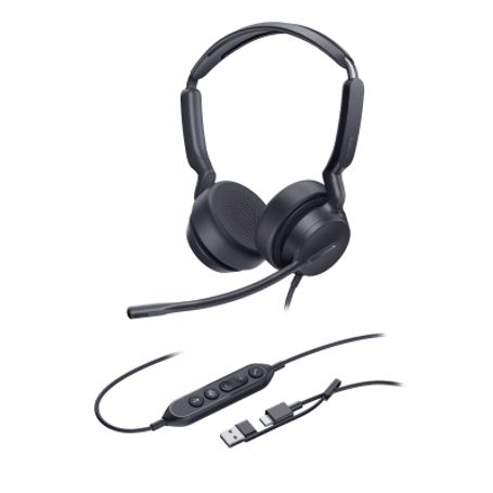 Diadema Alámbrica Uh42 Se Dual De Yealink Certificada Para Microsoft Teams Con Usbc/a