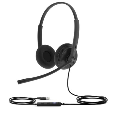 Diadema Usb Yealink Uh34 Lite Dual Con Almohadillas De Esponja Y Certificación Microsoft Teams