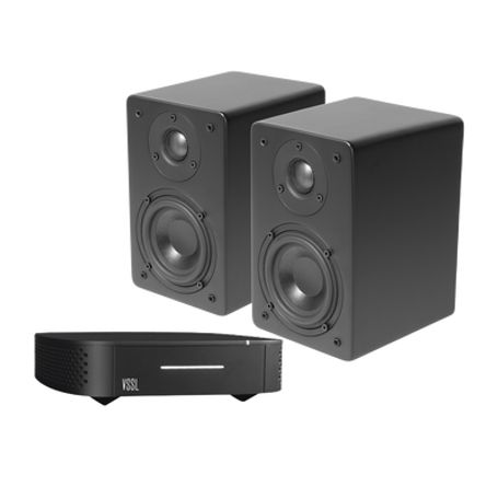 Kit Amplificador Vssl De 1 Zona  Altavoz De Estanteria Color Negro De Truaudio
