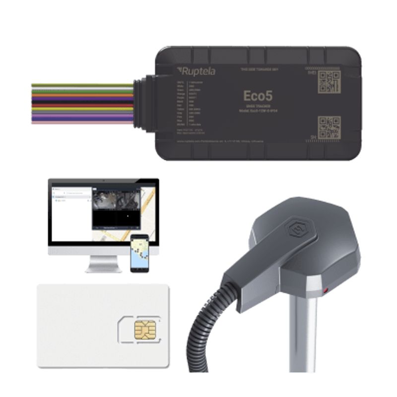 Kit Dispositivo De Rastreo Vehicular/ Sensor Nivel De Combustible Cableado / Conectividad Lte Cat1 Y Ltem / Ble 5.0 / Gnss Ublox