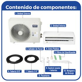 minisplit wifi inverter  seer 17  24000 btus  2 ton   r32  frio y calor  220 vca  filtro de salud  compatible con alexa y googl
