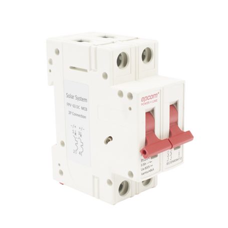 Protección Térmica/ Interruptor 2p 20 A Corriente Directa 800 Vcc Para Aplicación Fotovoltaica Montaje Riel Din Protección Térmica/ Interruptor 2p 20 A Corriente Directa 800 Vcc Para Aplicación Fotovoltaica Montaje Riel Din