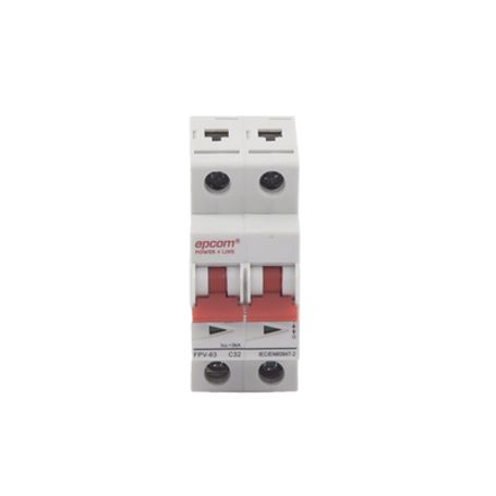 Protección Térmica/ Interruptor 2p 32a  Corriente Directa  800 Vcc Para Aplicación Fotovoltaica Montaje Riel Din