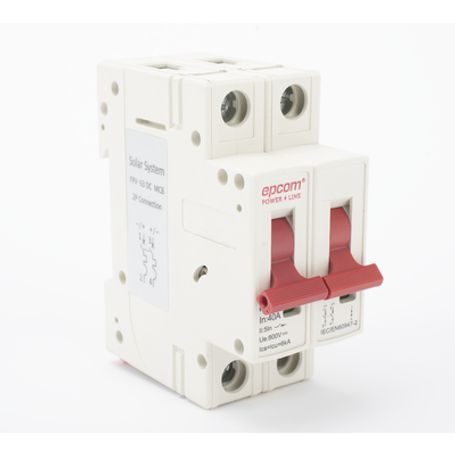 Protección Térmica/ Interruptor 2p 40 A  Corriente Directa  800 Vcc Para Aplicación Fotovoltaica Montaje Riel Din