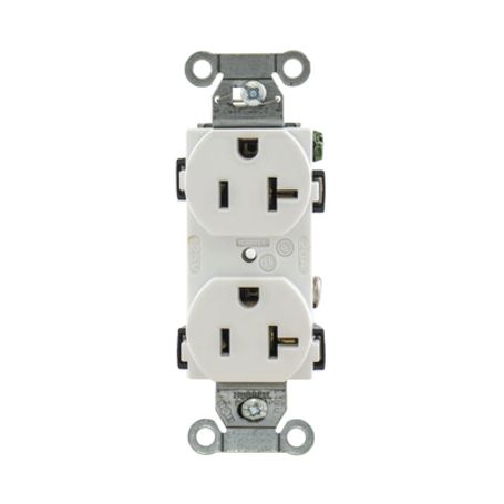 Contacto Dúplex 20 A 125 V  2 Polos 3 Hilos Cableado Posterior Y  Lateral Color Blanco (nema 520r).