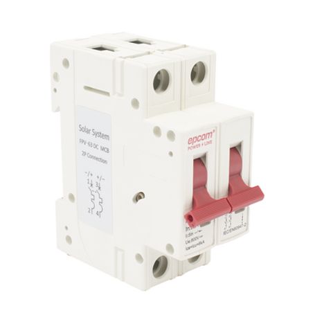 Protección Térmica/ Interrupción 2p  63 A  Corriente Directa  800 Vcc Para Aplicación Fotovoltaica Montaje Riel Din