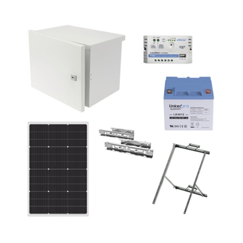 Kit De Alimentación Pv Para Cctv 12 Vcc Hasta Máximo 14 Watts Para Cámara Y Enlace