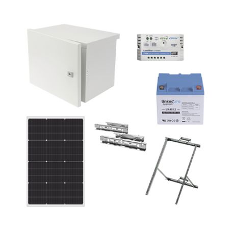Kit De Alimentación Pv Para Cctv 12 Vcc Hasta Máximo 14 Watts Para Cámara Y Enlace