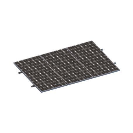 kit de minirieles para panel solar arreglo 1x3  para instalación plano en lámina